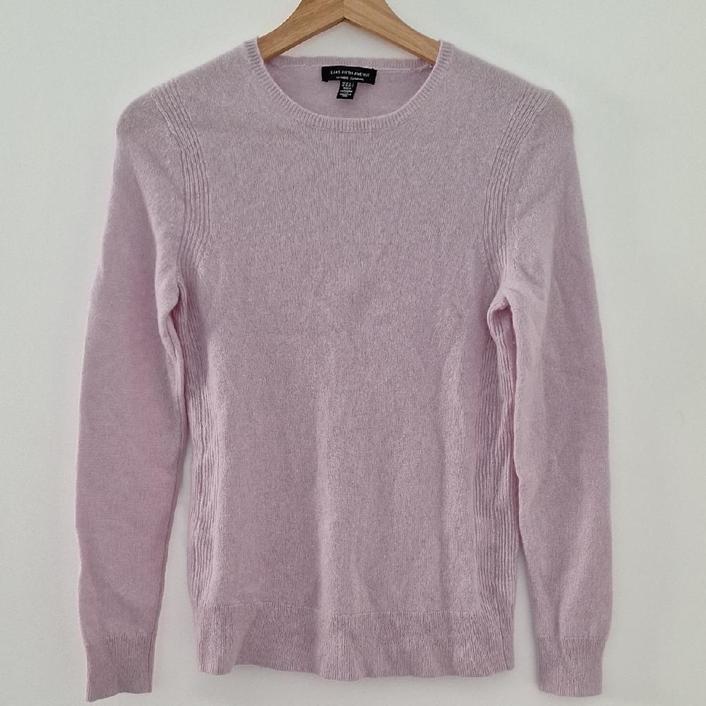 Saks Fifth Avenue Light Purple Women's Crew Neck Cashmere Sweater